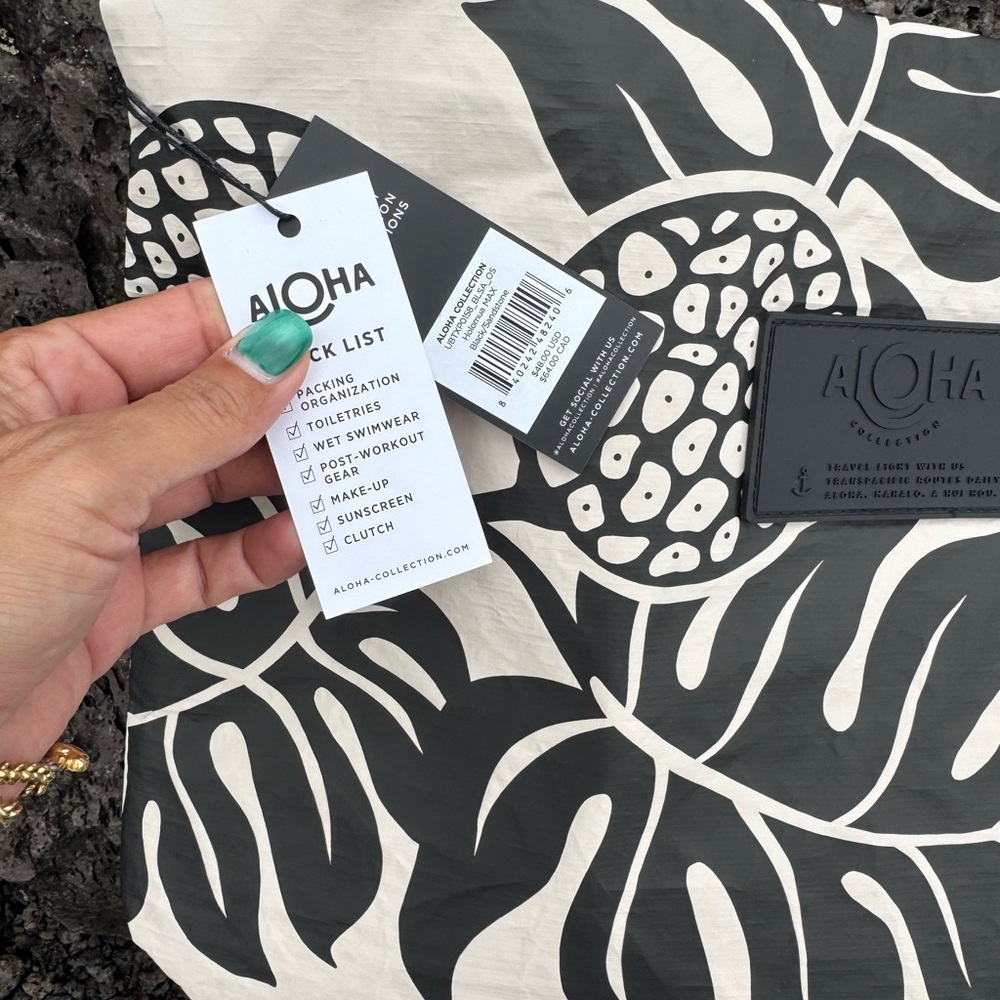 ALOHA NWT Collection Monstera Travel Pouch Wet Dry Bag - Picture 6 of 6